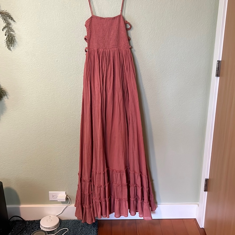 Coral pink long dress